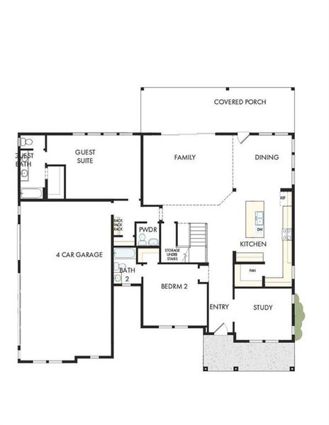 2D floor plan layout of this home in Meadow Brook Farms, Cumming, GA (Image 3).