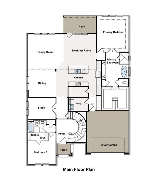 2D floor plan layout for the Roosevelt by GFO Home in Sweetgrass, Haslet, TX (Image 2). 2D floor plan layout for the Roosevelt by GFO Home in Sweetgrass, Haslet, TX (Image 2).