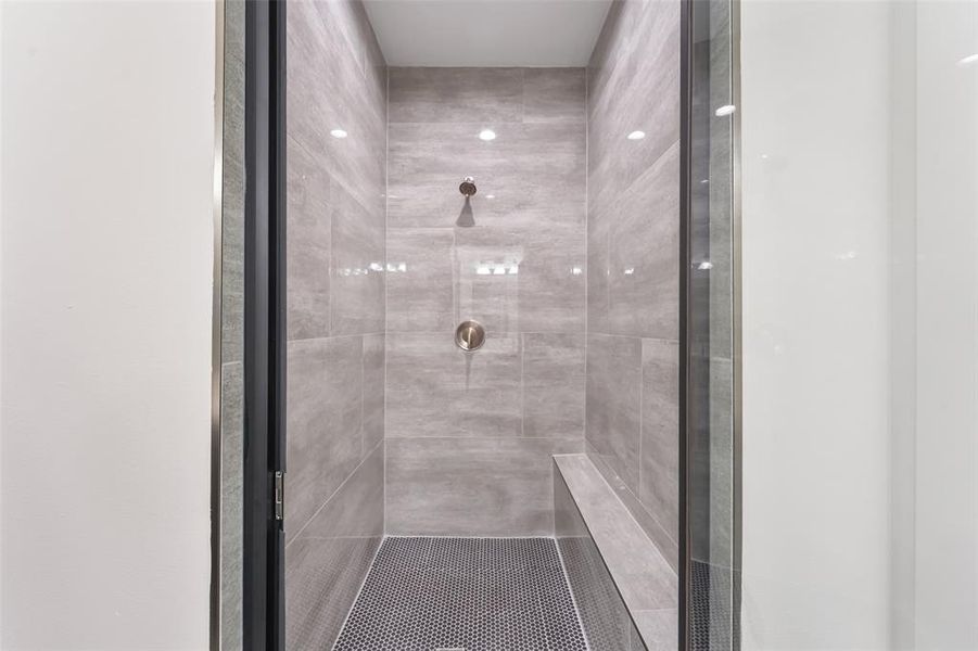 Full bathroom with a stall shower
