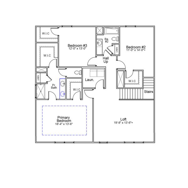 2D floor plan layout of this home in Citadel Point at Southbridge, Sneads Ferry, NC (Image 3).