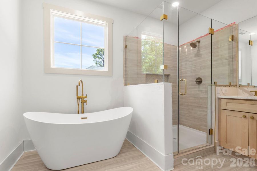 Primary Bathroom Soaking Tub and Walk in Shower