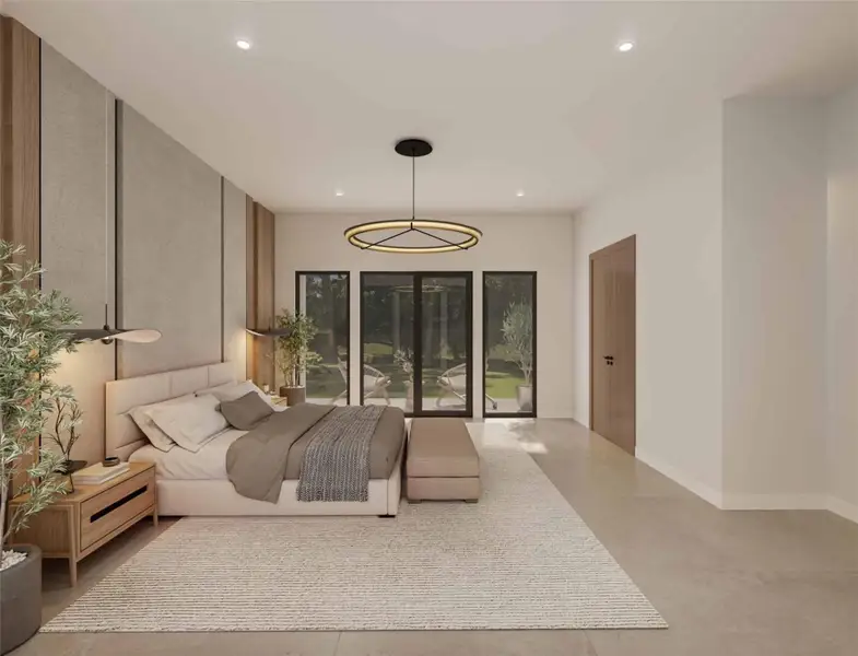 Bedroom with recessed lighting and baseboards Bedroom with recessed lighting and baseboards