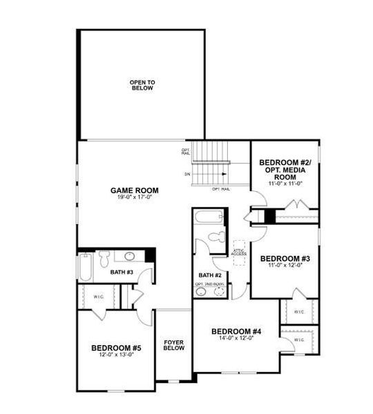 2D floor plan layout of this home in Edgewood, Leander, TX (Image 3).