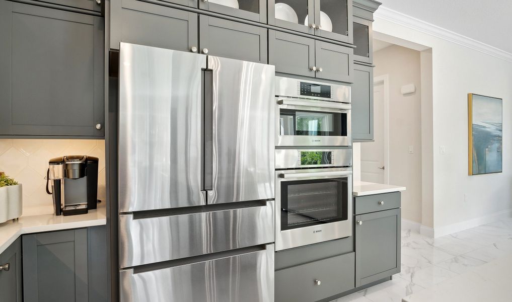 Kitchen with stainless steel appliances