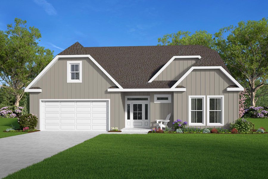 Representative exterior photo of a completed home built from the May by Hunter Quinn Homes in Walker's Pointe, Anderson, SC (Image 2).