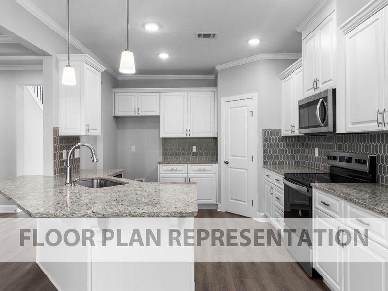 Representative furnished interior of a home built from the Kingsland II by Ivey Homes in Forrest Bluff, North Augusta (Image 11).