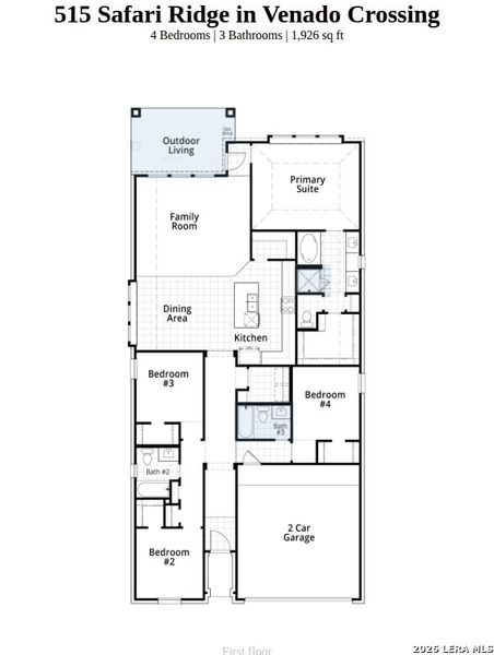 2D floor plan layout of this home in Venado Crossing, Cibolo, TX (Image 4). 2D floor plan layout of this home in Venado Crossing, Cibolo, TX (Image 4).