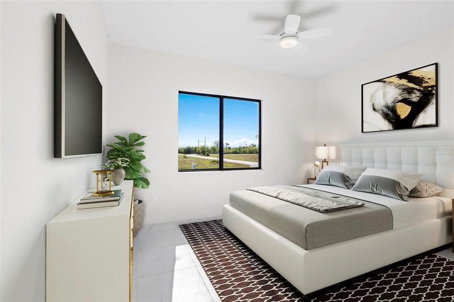 Furnished interior view inside a new home in , Cape Coral (Image 12). Furnished interior view inside a new home in , Cape Coral (Image 12).