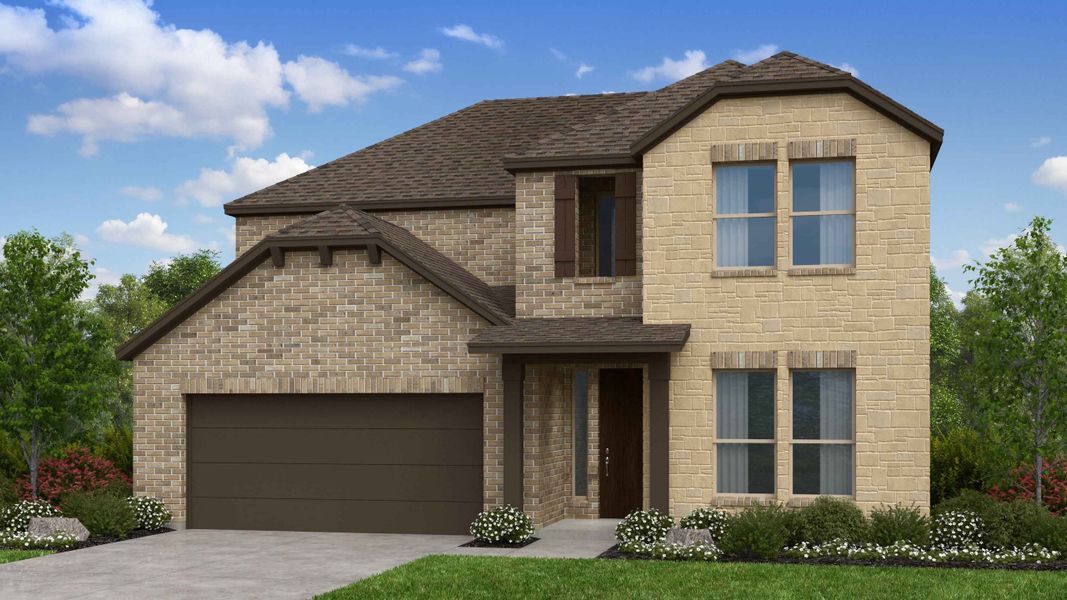 Representative exterior photo of a completed home built from the Citron by Taylor Morrison in The Ridge at Northlake 50s, Northlake, TX (Image 2). Representative exterior photo of a completed home built from the Citron by Taylor Morrison in The Ridge at Northlake 50s, Northlake, TX (Image 2).