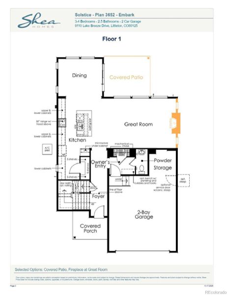 2D floor plan layout of this home in Harmony at Solstice, Littleton, CO (Image 26).