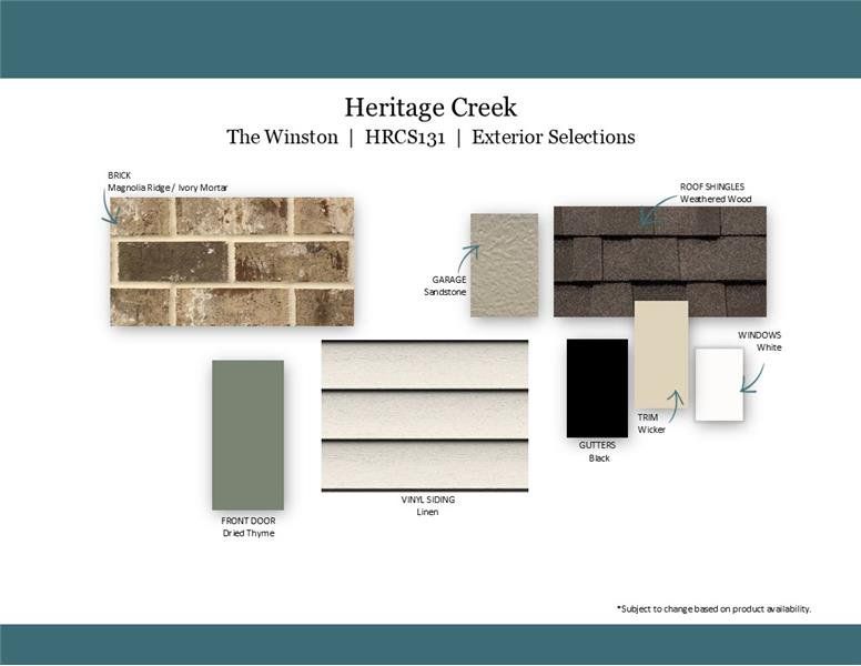 Sample of building materials used in homes in Heritage Creek, Nashville (Image 41).