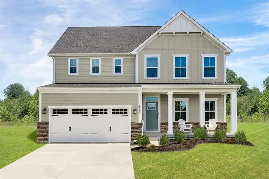 Representative exterior photo of a completed home built from the Lehigh by Ryan Homes in Stillwood Farms, Easley, SC (Image 1).