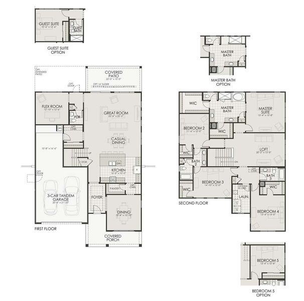 2D floor plan layout of this home in Alora at Ironwing, Litchfield Park, AZ (Image 3).
