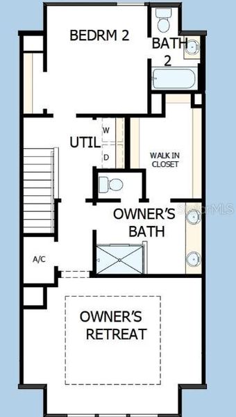 2D floor plan layout of this home in Apex at Seminole Heights, Tampa, FL (Image 8).