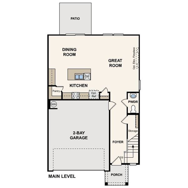 2D floor plan layout for the Rowan by Century Communities in Cedar Hollow, Hickory, NC (Image 3).