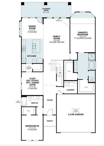 2D floor plan layout of this home in Aster Park, McKinney, TX (Image 3).