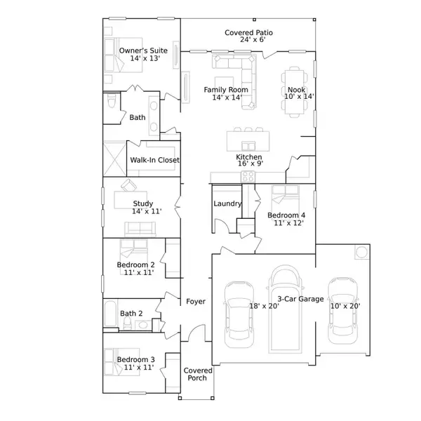 2D floor plan layout of this home in Cypress Green, Hockley, TX (Image 2). 2D floor plan layout of this home in Cypress Green, Hockley, TX (Image 2).