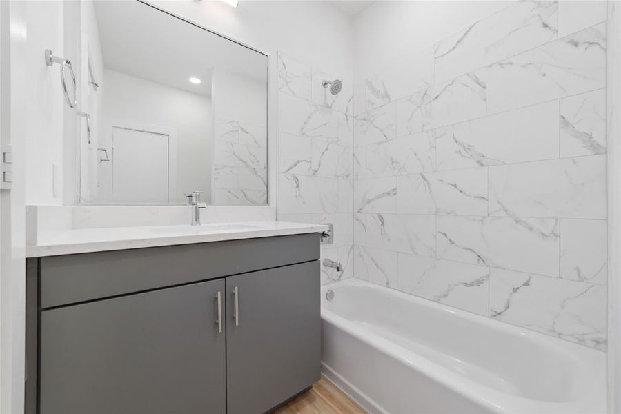 Modern Vanity with Neutral Gray Vanity