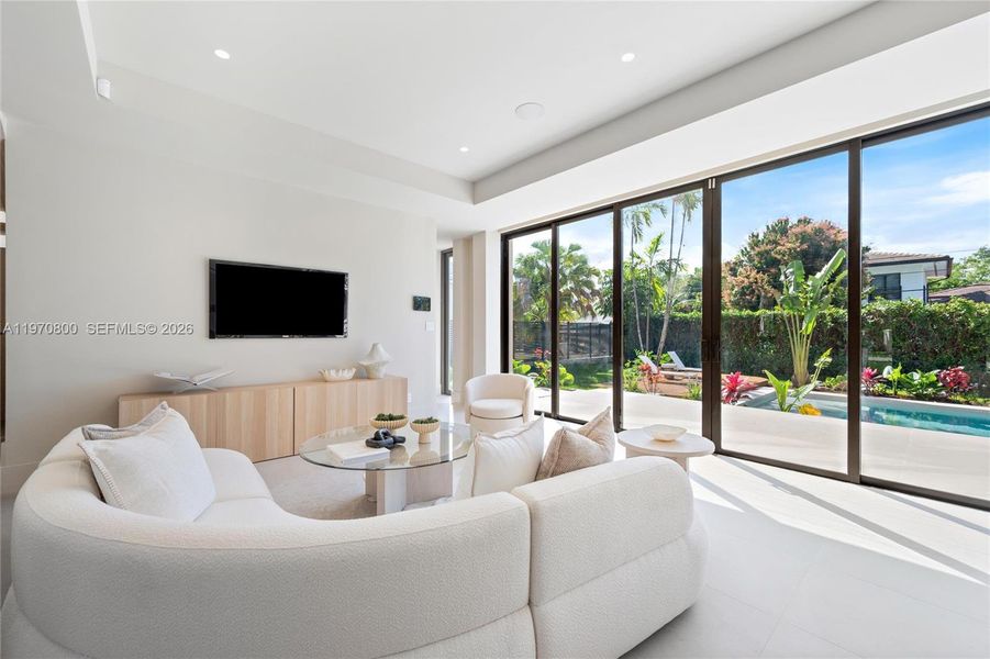 Furnished interior view inside a new home in , Miami (Image 16). Furnished interior view inside a new home in , Miami (Image 16).