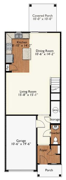 2D floor plan layout of this home in Reidville Town Center, Reidville, SC (Image 2).