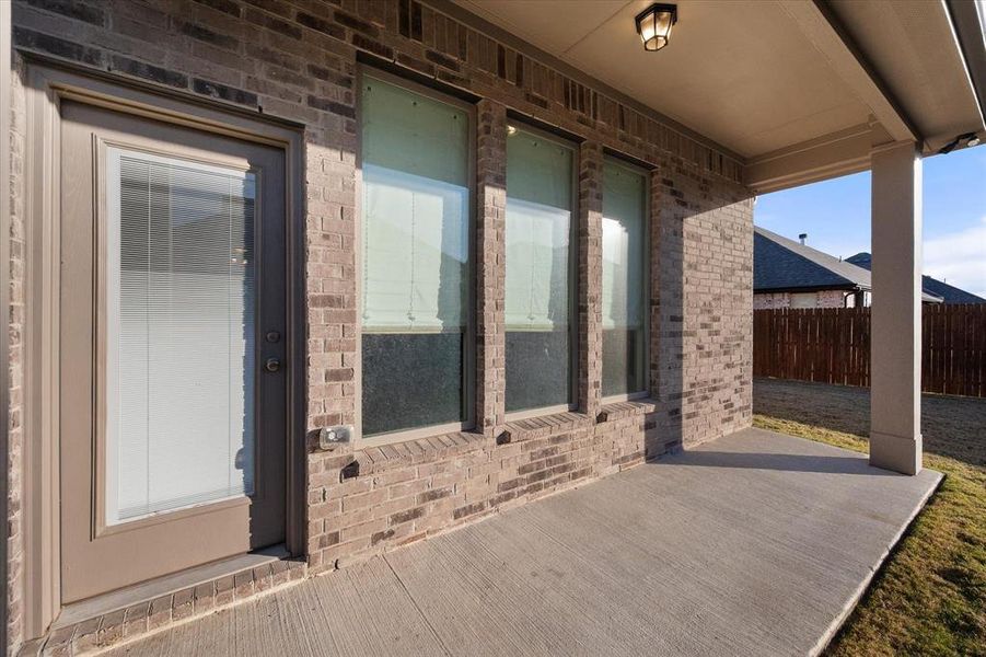 View of covered patio.