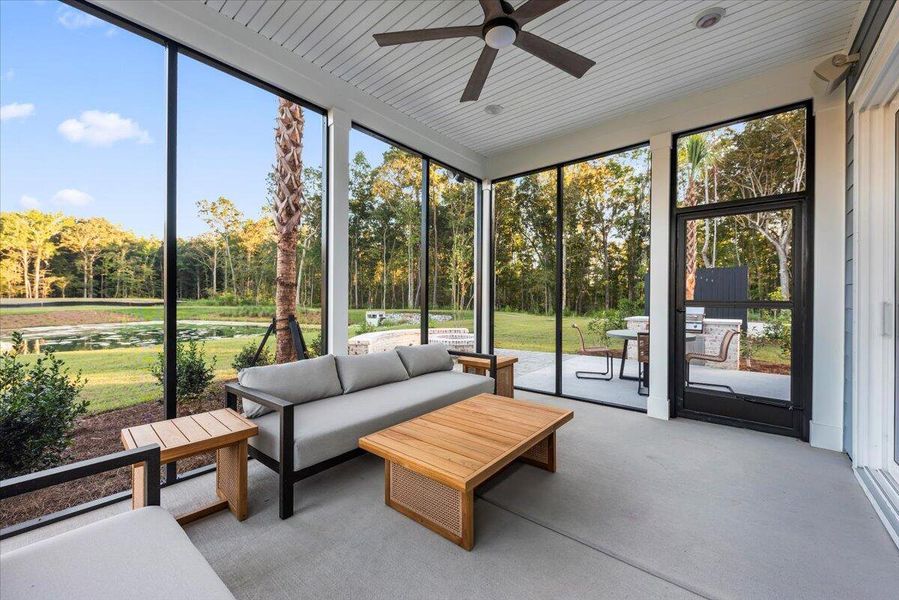 Exterior details and patio area of a home in Park's Edge at Carolina Bay, Charleston (Image 22).