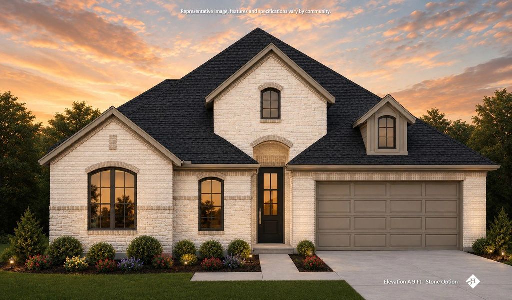 Front exterior of a new home in Hayes Crossing, Midlothian, TX, highlighting curb appeal (Image 2). Front exterior of a new home in Hayes Crossing, Midlothian, TX, highlighting curb appeal (Image 2).