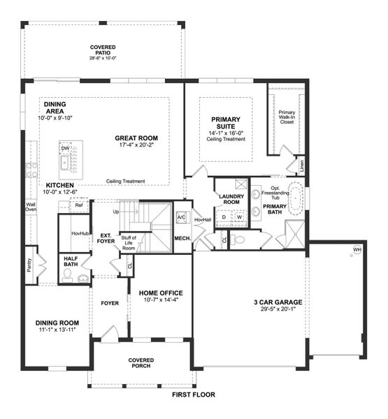 2D floor plan layout for the Malmo by K. Hovnanian® Homes in Tattersall, Ormond Beach, FL (Image 3).