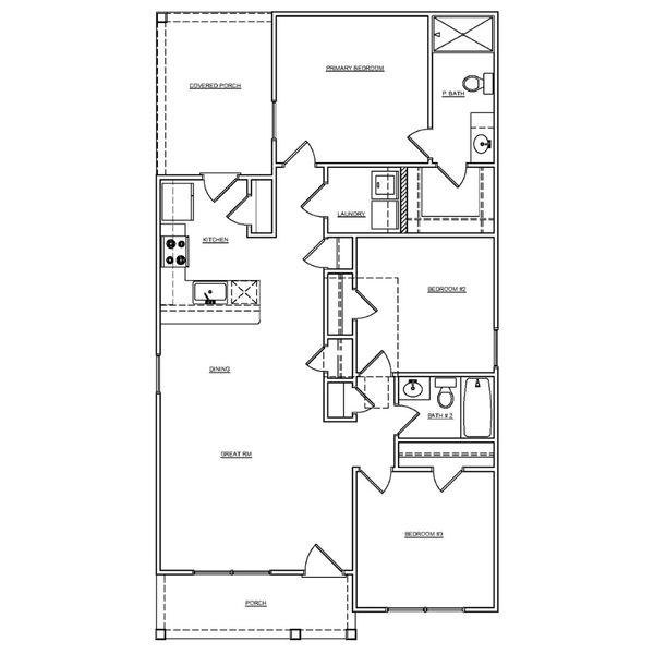 2D floor plan layout of this home in Blackwood Street, Greenville, SC (Image 3).