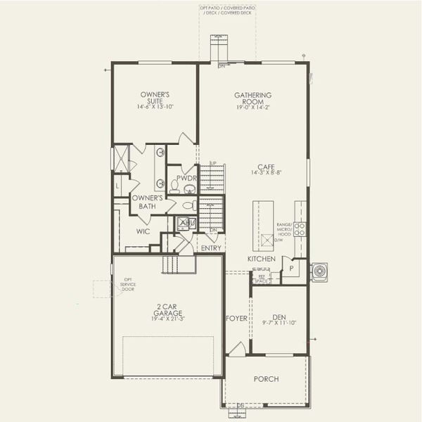 2D floor plan layout for the Firwood by Pulte Homes in Overland Ranch, Aurora, CO (Image 3).
