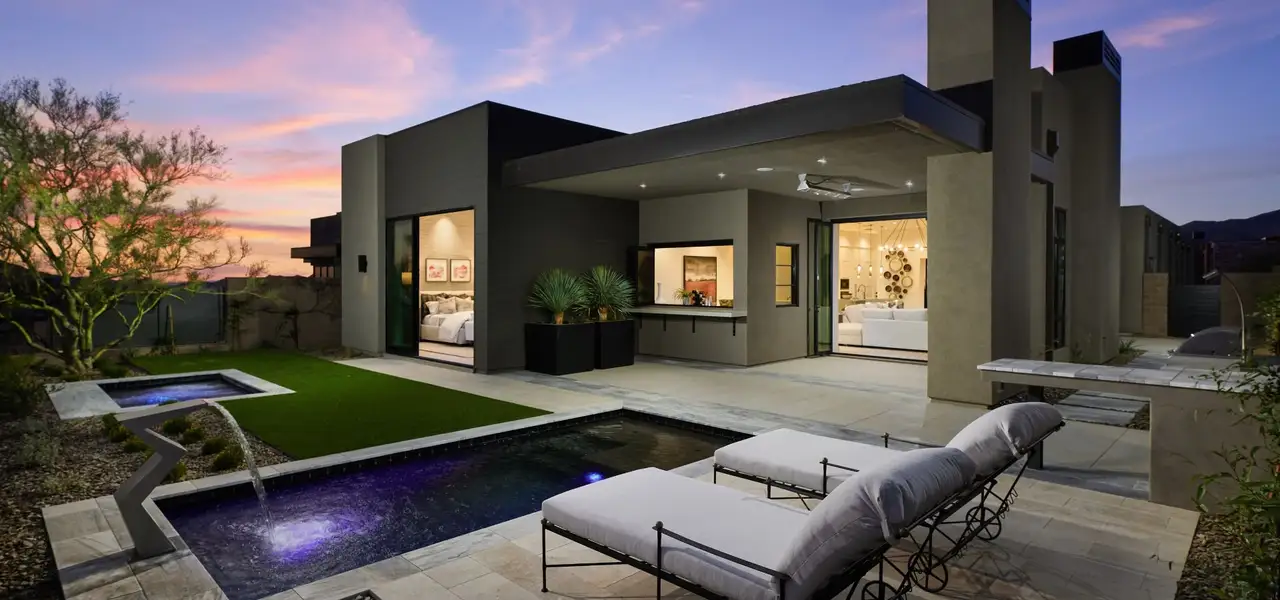 Exterior details and patio area of a home in The Villas II at Desert Mountain, Scottsdale (Image 2).