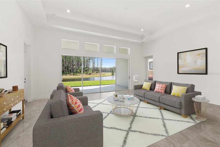 Family Living Room w/Classic Furniture (Staged Photo)