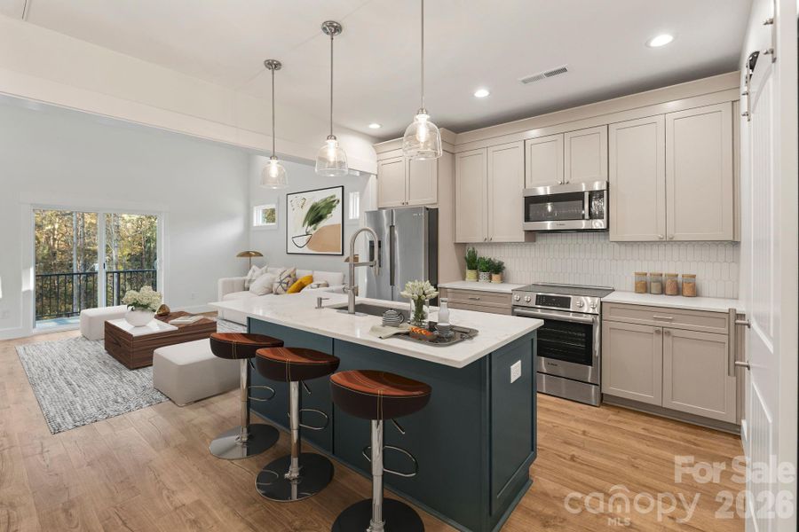 Furnished interior view inside a new home in , Hickory (Image 16).