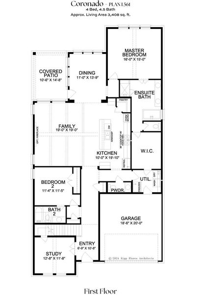 2D floor plan layout for the L561 by Lifestyle Homes in Lexington 55's, Frisco, TX (Image 3). 2D floor plan layout for the L561 by Lifestyle Homes in Lexington 55's, Frisco, TX (Image 3).