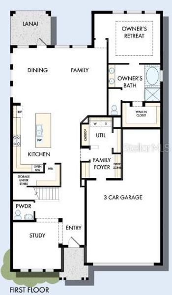 2D floor plan layout of this home in Emerald Landing at Waterside at Lakewood Ranch – Lake Series, Sarasota, FL (Image 5). 2D floor plan layout of this home in Emerald Landing at Waterside at Lakewood Ranch – Lake Series, Sarasota, FL (Image 5).