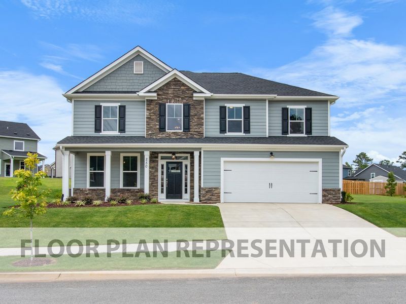 Front Exterior Elevation B | Hemingway Plan by Ivey Homes