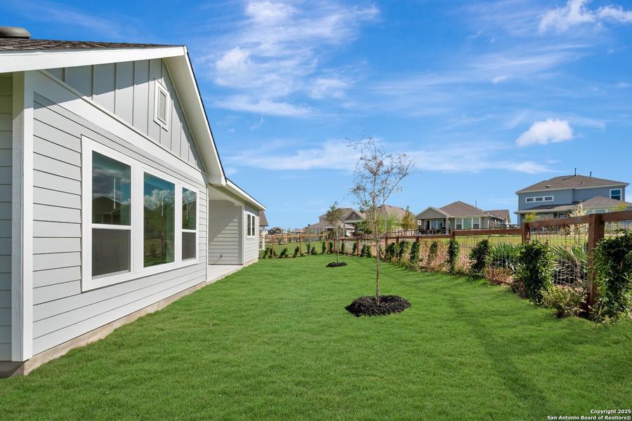 Exterior details and patio area of a home in The Crossvine 55’, Schertz (Image 27).
