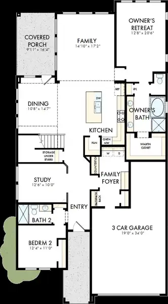 2D floor plan layout of this home in The Parks at Wilson Creek, Celina, TX (Image 2). 2D floor plan layout of this home in The Parks at Wilson Creek, Celina, TX (Image 2).
