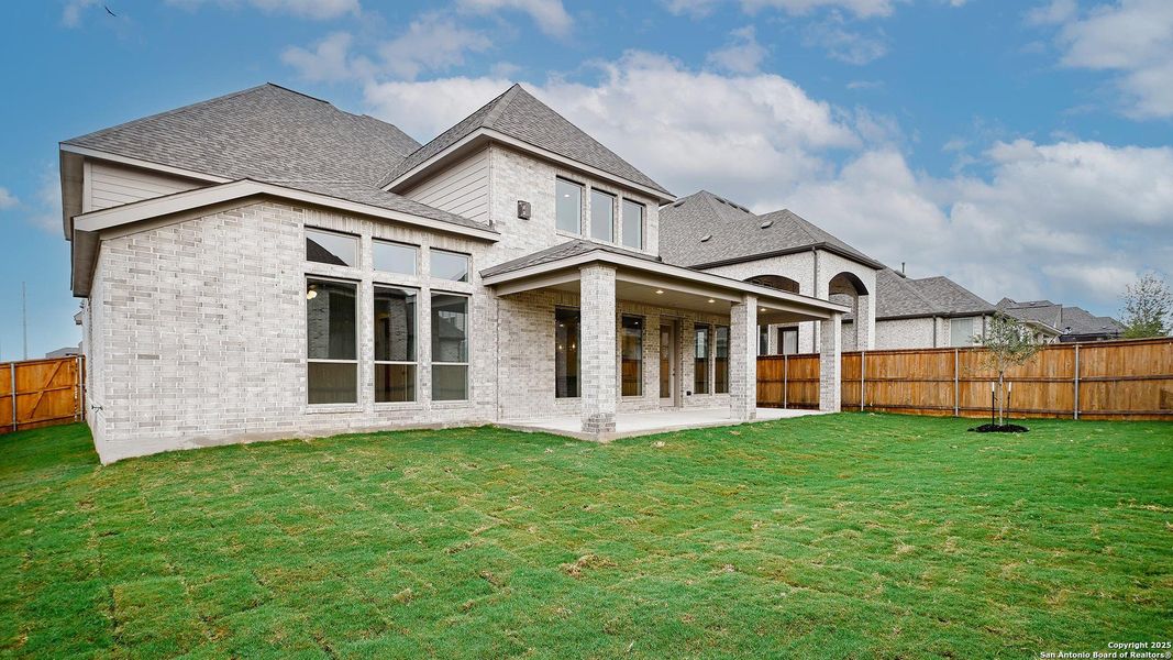 Exterior details and patio area of a home in Mayfair 60', New Braunfels (Image 3). Exterior details and patio area of a home in Mayfair 60', New Braunfels (Image 3).
