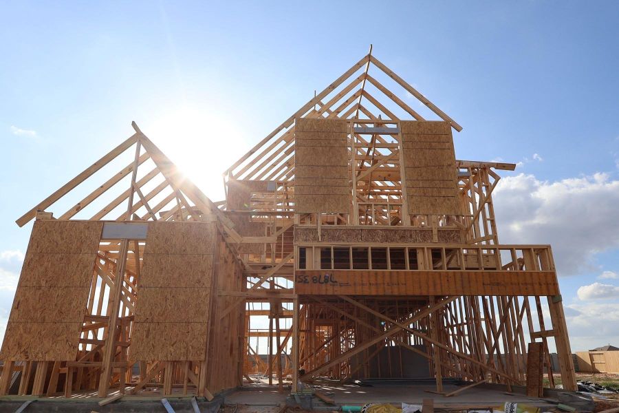 In-progress construction of a new home in Jubilee 50′, Hockley, TX (Image 11).
