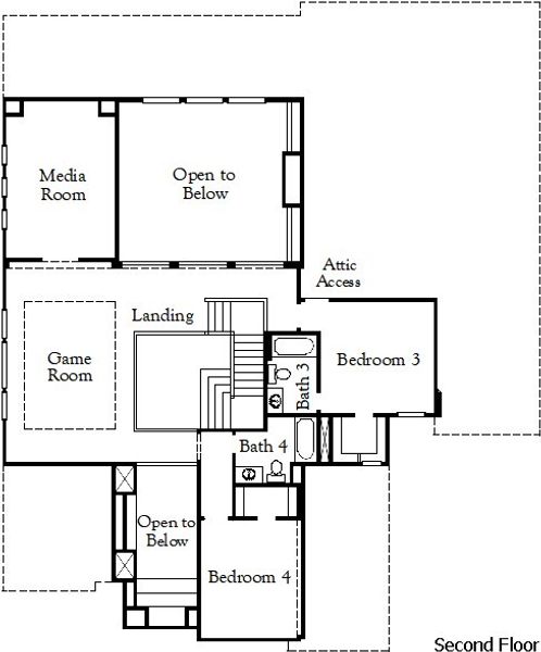 2D floor plan layout of this home in Lariat, Liberty Hill, TX (Image 6).