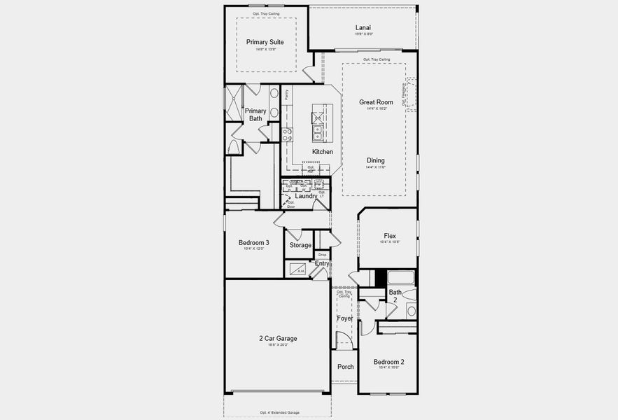 2D floor plan layout for the Stella by Taylor Morrison in Esplanade at Rivergrass, Immokalee, FL (Image 3).
