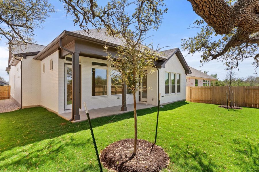 Exterior details and patio area of a home in Persimmon, Buda (Image 22).