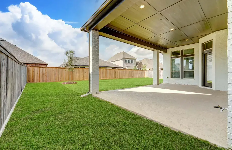 Exterior details and patio area of a home in Bridgeland 60′, Cypress (Image 2). Exterior details and patio area of a home in Bridgeland 60′, Cypress (Image 2).