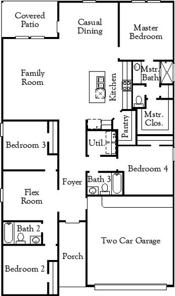 2D floor plan layout for the Upton by Coventry Homes in Hickory Ridge, San Antonio, TX (Image 3). 2D floor plan layout for the Upton by Coventry Homes in Hickory Ridge, San Antonio, TX (Image 3).