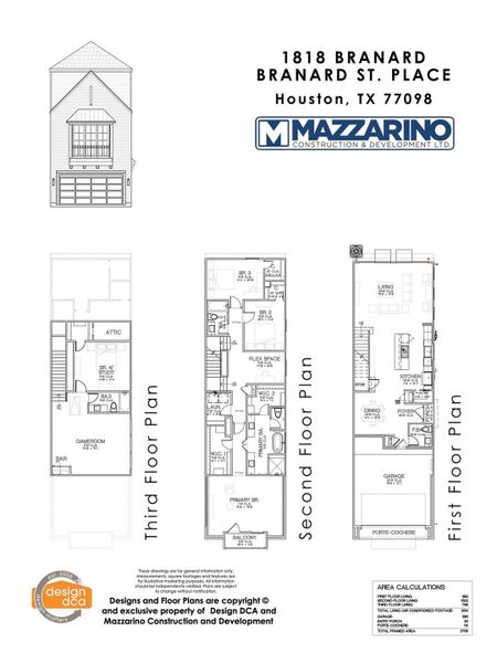 Please be aware that these plans are the property of the architect/builder designer that designed them not DUX Realty, Mazzarino Construction or 1818 BRANARD LLC. Please be aware that these plans are the property of the architect and are protected from reproduction and sharing under copyright law. These drawing are for general information only. Measurements, square footages and features are for illustrative marketing purposes. All information should be independently verified.