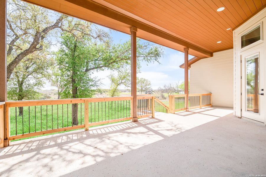 Exterior details and patio area of a home in Legend Park, Castroville (Image 4).