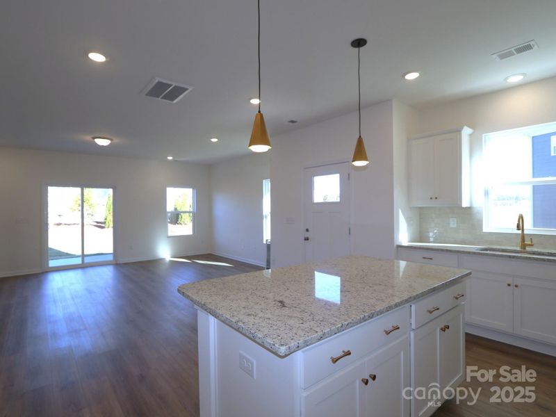 Kitchen and family room