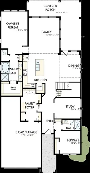 2D floor plan layout of this home in Windsong - Reserve Series, Boerne, TX (Image 2).