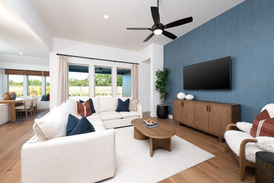 Representative furnished interior of a home built from the Mila by Tri Pointe Homes in The Meadows, Denton (Image 10).